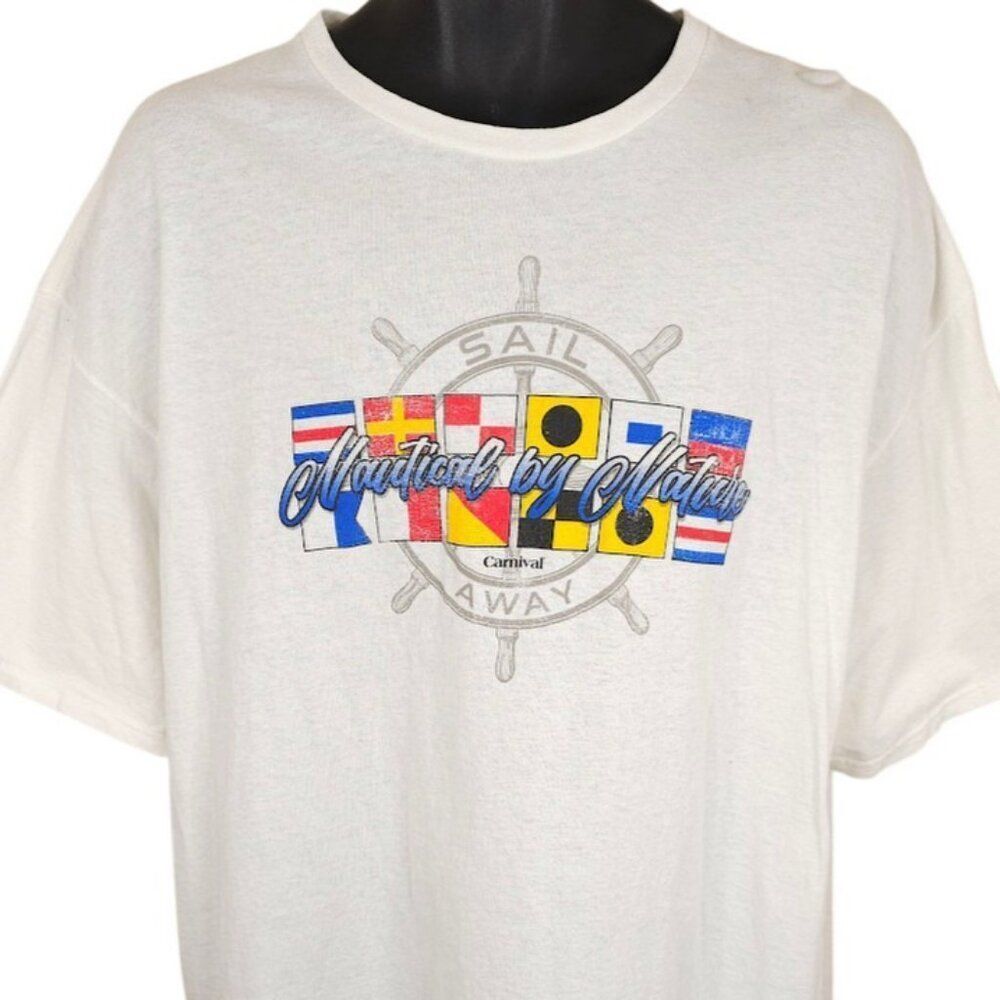 Nautical By Nature T Shirt Mens Size 2XL White Carnival Cruise Sail Away
